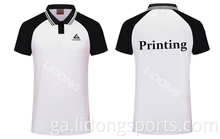 Lidinong Déanaim is déanaí Dearadh Nua Sublimated Léinte Polo bán compordach